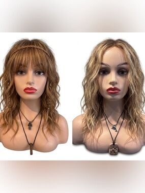 Boho Pendant Necklace Lot Set of 4 Crystal Dolphin Stone Cord - Mushroom Pendant